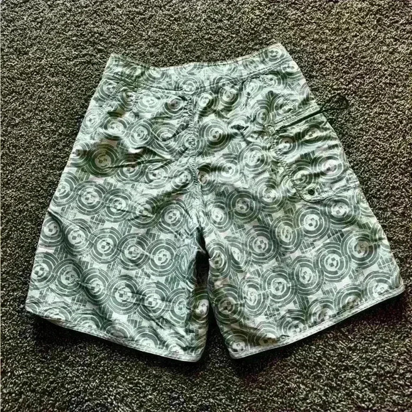 Patagonia Men’s Swim Board Shorts Circle Pattern Size 30 Green Beige - Picture 4 of 4